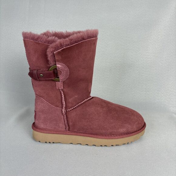 Women's UGG Boots Size 8 Classic Short Nash Not Burgundy Festival Boho - Picture 4 of 15
